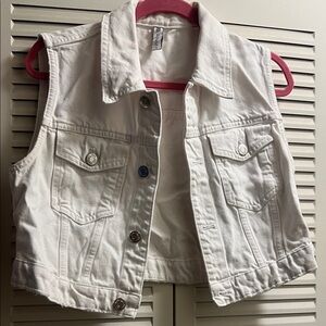 Zara White Denim Vest